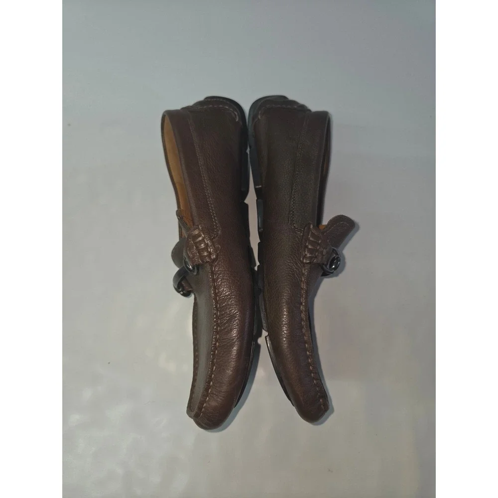 Clarks 1825 Bit Loafers Men 8.5 Brown Pebbled Leather Driving Mocs 16326 Ashmont